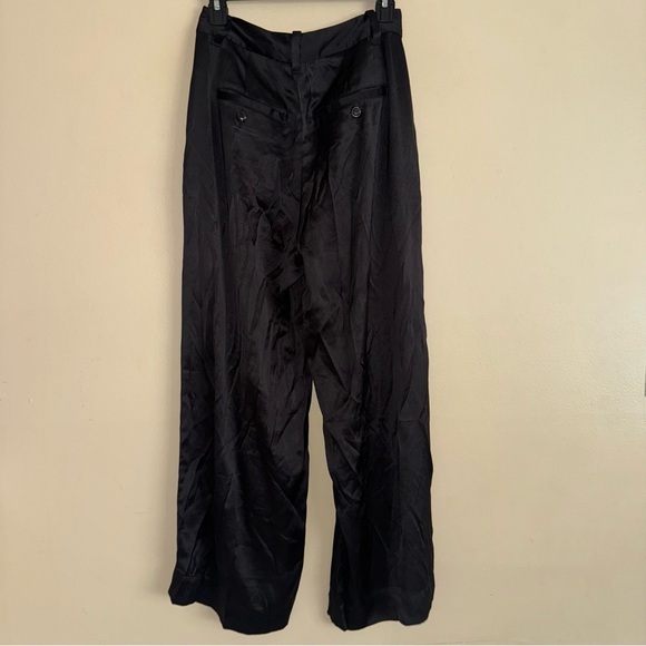 Madewell Petite Black The Harlow Wide Leg Pant in Satin Size 0P - Picture 9 of 13